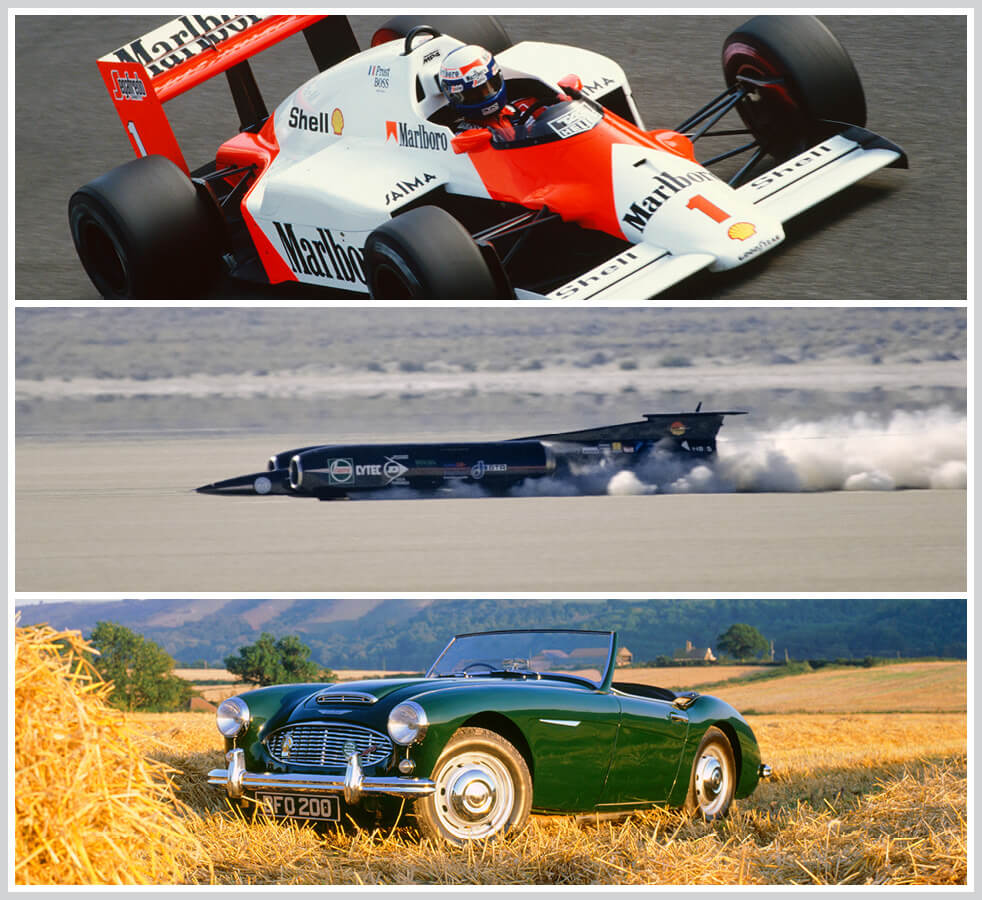 The 100 best classic cars: McLaren MP4/4 F1 car, Thrust SSC, Austin Healey 3000